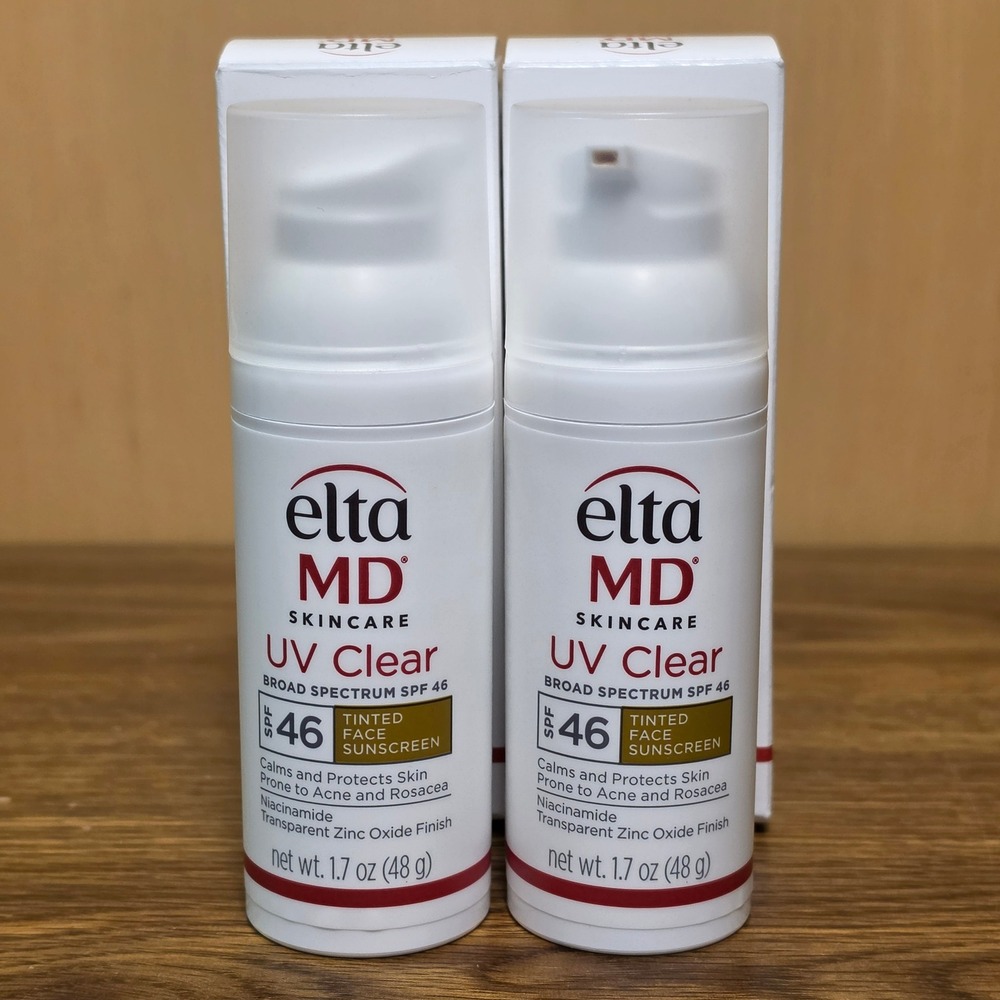 EltaMD UV Clear Tinted SPF 46 Face Sunscreen 1.7 oz 2 Pack EXP 2028